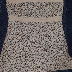 Cute cream colored patterned tube top